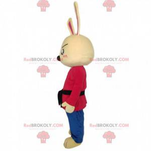 Mascotte de lapin avec une ceinture noire - Redbrokoly.com