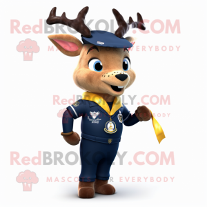 Navy Deer maskot kostym...