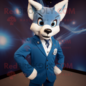 Blue Fox maskot drakt figur...