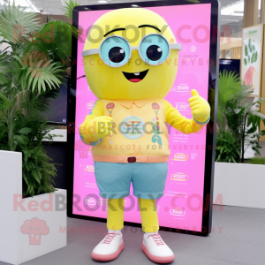 Sitrongul rosa maskot drakt...