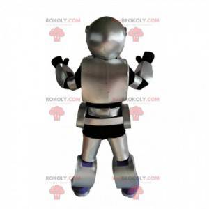 Mascote do robô cinza e preto. Fantasia de robô - Redbrokoly.com