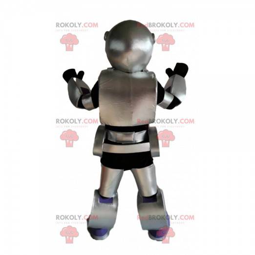 Grå och svart robotmaskot. Robotdräkt - Redbrokoly.com