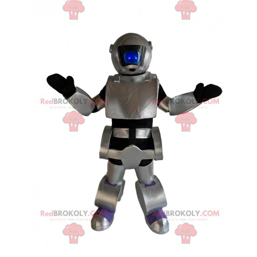 Grå og sort robot maskot. Robotdragt - Redbrokoly.com