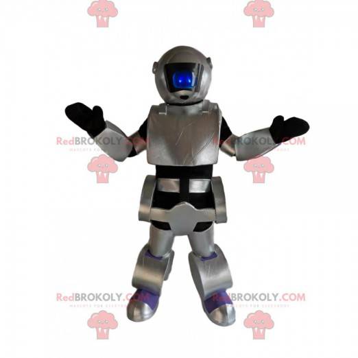 Mascote do robô cinza e preto. Fantasia de robô - Redbrokoly.com