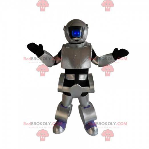 Šedý a černý robot maskot. Kostým robota - Redbrokoly.com