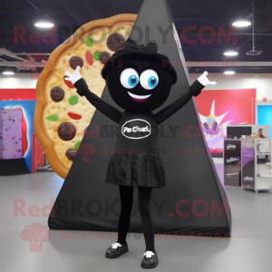 Black Pizza Slice maskot...