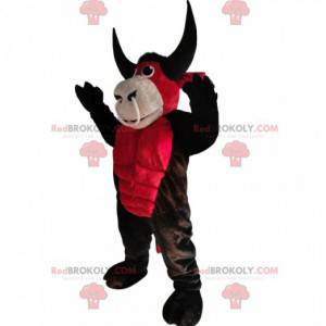 Red and brown beef mascot with a nose ring - Redbrokoly.com