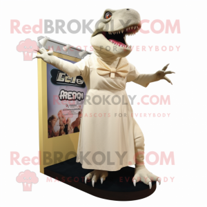 Cream T Rex maskot kostyme...