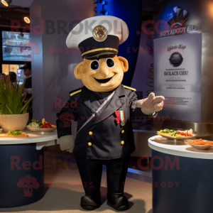 Navy Goulash mascot costume character dressed with a Leather Jacket and Ties