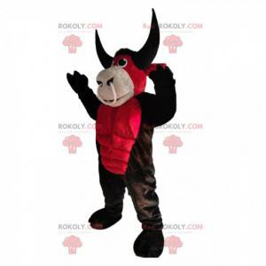Red and brown beef mascot with a nose ring - Redbrokoly.com