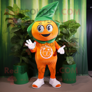 Orange spenat maskot kostym...