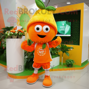 Orange spenat maskot kostym...