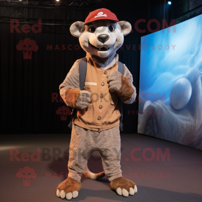 nan Thylacosmilus mascot costume character dressed with a Bodysuit and Beanies nan Thylacosmilus mascot costume character dressed with a Bodysuit and Beanies