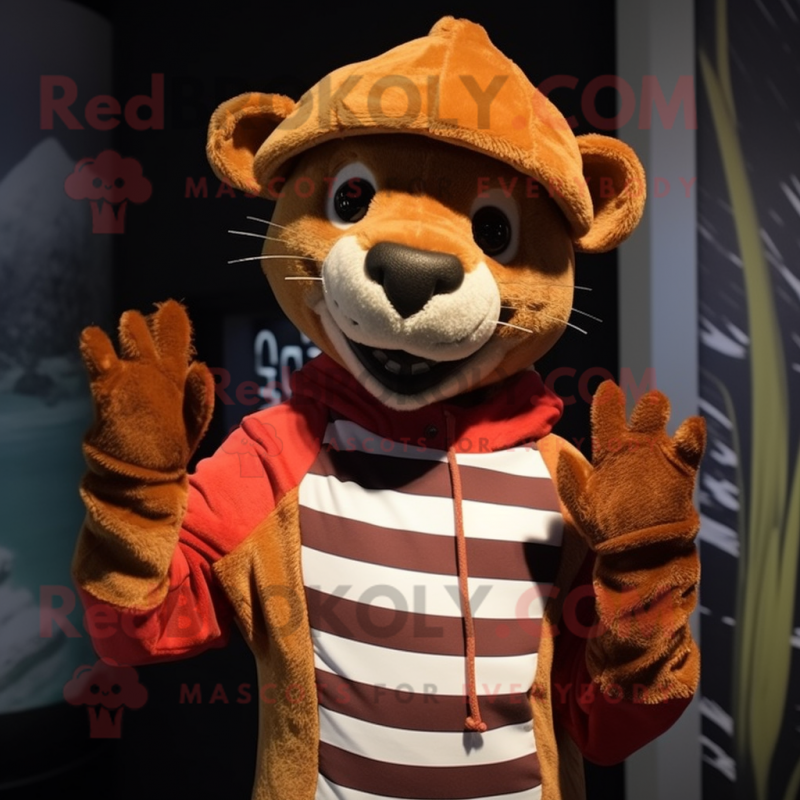 nan Thylacosmilus mascot costume character dressed with a Bodysuit and Beanies nan Thylacosmilus mascot costume character dressed with a Bodysuit and Beanies
