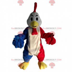 Mascotte de coq tricolore avec une superbe crête -