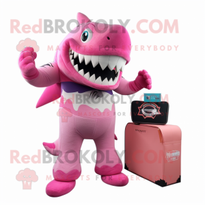 Roze Megalodon mascotte...