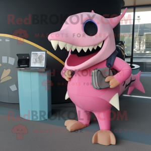 Pink Megalodon maskot...