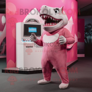 Pink Megalodon maskot...