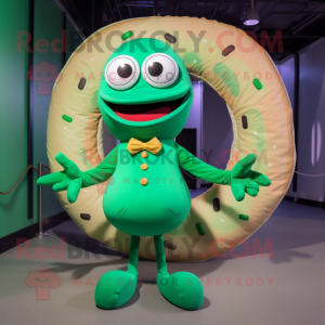 Grüner Donut Maskottchen...