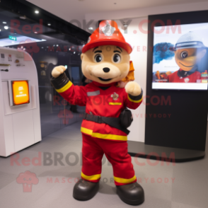 nan Fire Fighter mascot costume character dressed with a Joggers and Briefcases