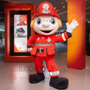 nan Fire Fighter mascot costume character dressed with a Joggers and Briefcases