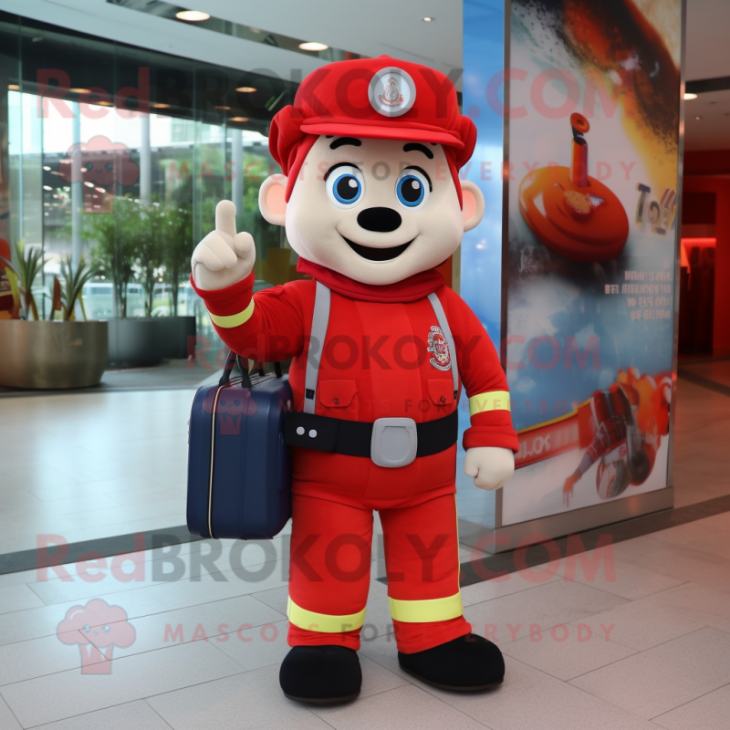 nan Fire Fighter mascot costume character dressed with a Joggers and Briefcases