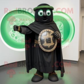 Black Celtic Shield mascot costume character dressed with a Cover-up and Clutch bags