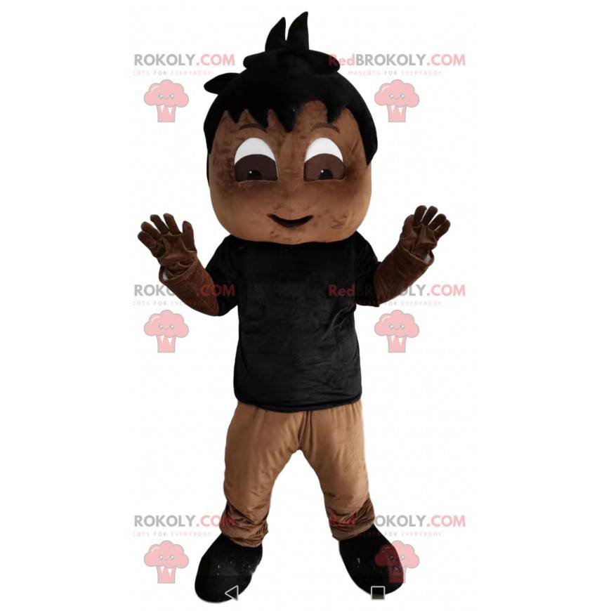 Mascot little boy with a black jersey - Redbrokoly.com