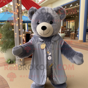 Grå Teddy Bear maskot...