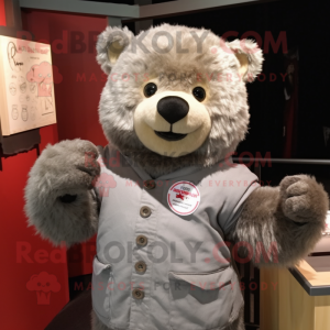 Grijze teddybeer mascotte...