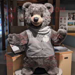 Grauer Teddybär Maskottchen...
