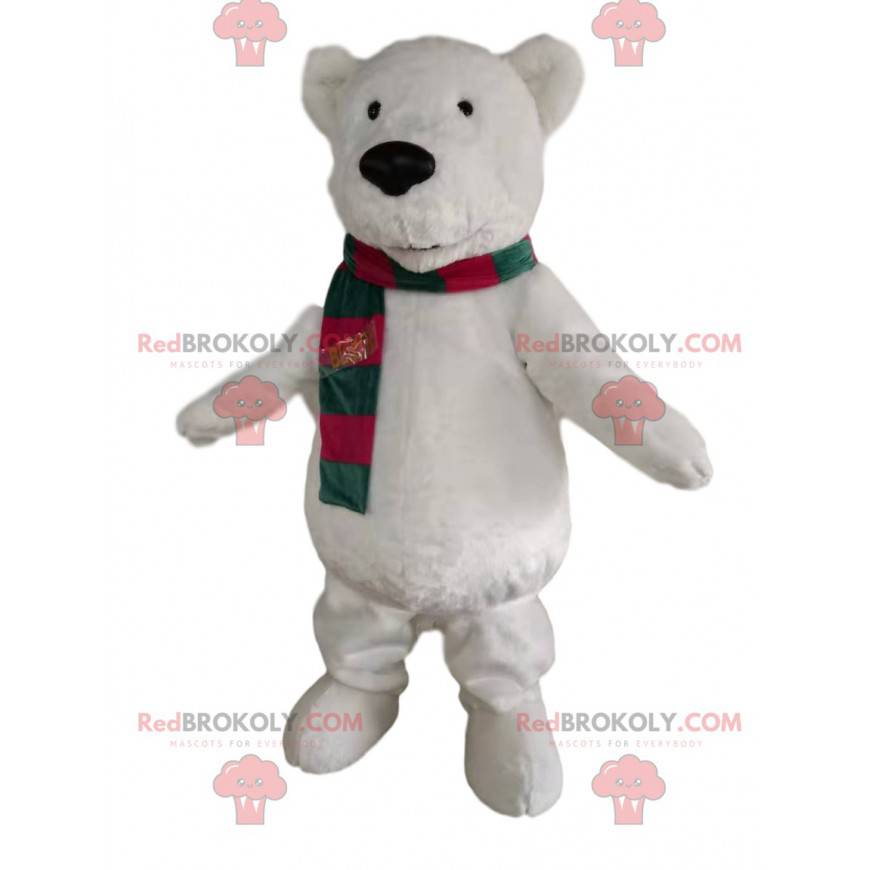 Eisbärenmaskottchen mit grünem und rotem Schal - Redbrokoly.com Eisbärenmaskottchen mit grünem und rotem Schal - Redbrokoly.com