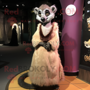 Tan Lemur maskot kostume...