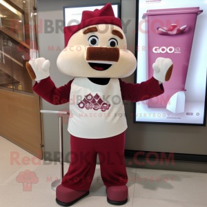 Maroon Pop Corn mascotte...