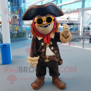 nan Pirate mascot costume character dressed with a Overalls and Sunglasses