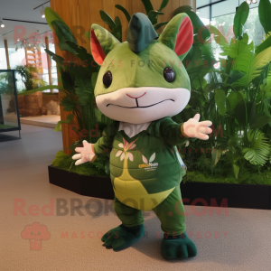 Forest Green Axolotls mascot costume character dressed with a T-Shirt and Foot pads