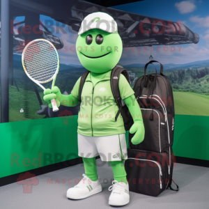 Grønn tennisracket maskot...