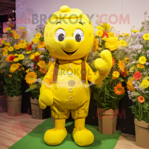 Gul bukett blommor maskot...