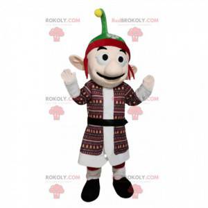 Mascota de duende con un sombrero rojo y verde - Redbrokoly.com