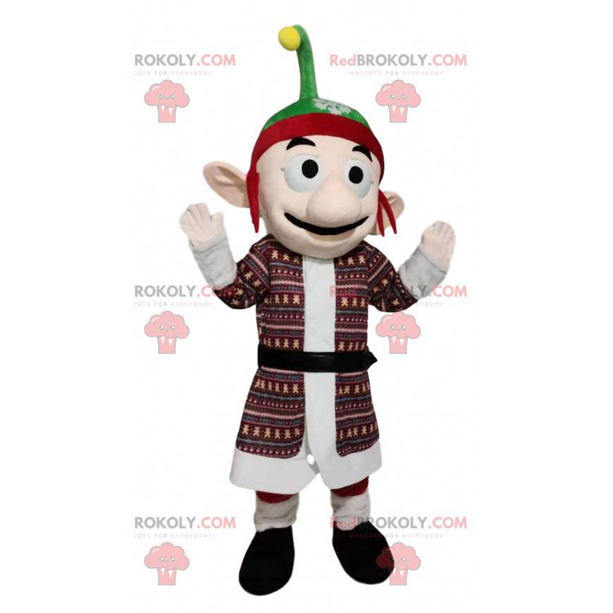 Mascota de duende con un sombrero rojo y verde - Redbrokoly.com Mascota de duende con un sombrero rojo y verde - Redbrokoly.com