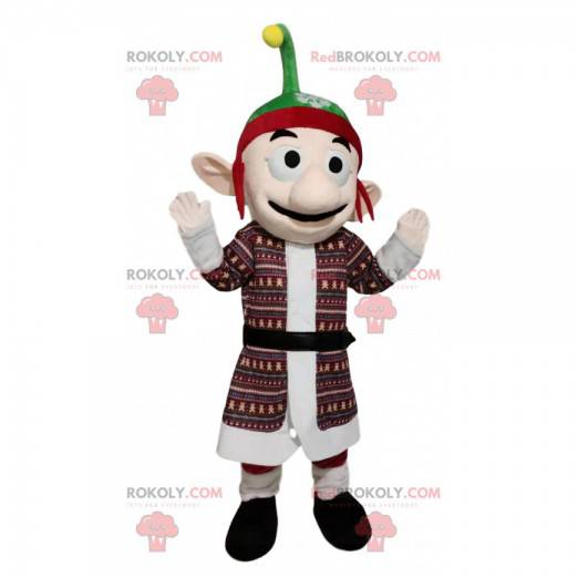 Mascota de duende con un sombrero rojo y verde - Redbrokoly.com