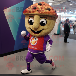 Lila Pizza Slice maskot...