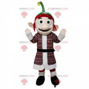 Mascotte de lutin avec un chapeau rouge et vert - Redbrokoly.com