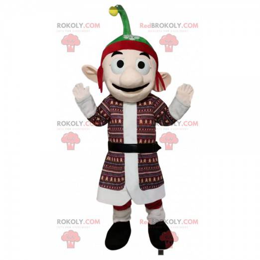 Mascotte de lutin avec un chapeau rouge et vert - Redbrokoly.com