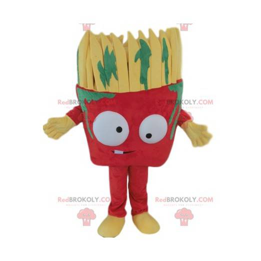 Rotes Pinselmaskottchen mit grünen Farbflecken - Redbrokoly.com