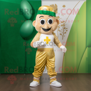 Guld irländsk flagga maskot...