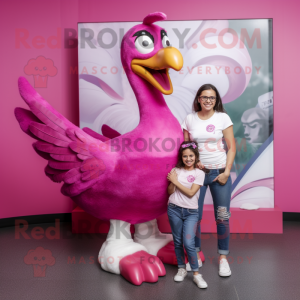 Magenta Swan maskot drakt...