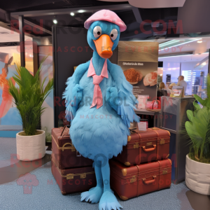 Sky Blue Flamingo maskot...