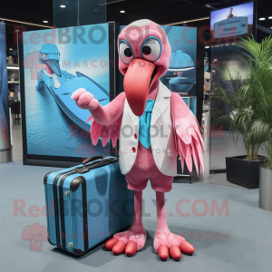 Sky Blue Flamingo maskot...