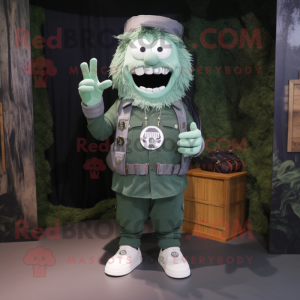Forest Green Graveyard mascot costume character dressed with a Cargo Pants and Bracelet watches
